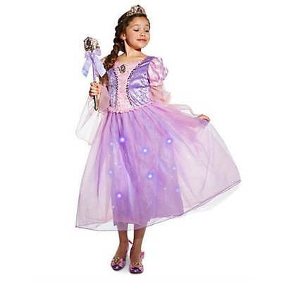 100% 迪士尼正品長髮公主Rapunzel Light-Up萬聖節.聖誕節造型服禮服洋裝~5/6T現貨