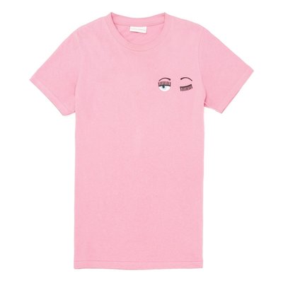 【17春夏新款】CHIARA FERRAGNI 側邊小的眼睛睫毛眨眼 粉色 T恤