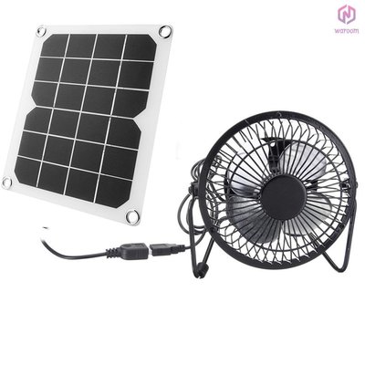 便攜式5w雙usb太陽能風扇套裝太陽能電池板單晶矽太陽能電池板多功能太陽能充電器[15][新到貨]森女孩