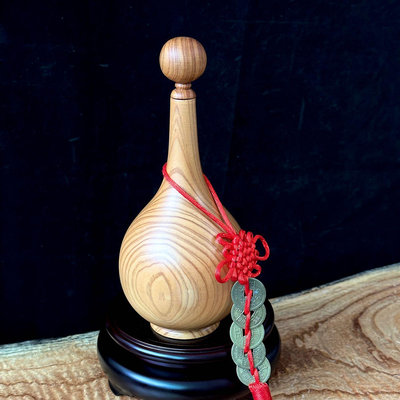 台灣紅檜水滴瓶聚寶盆 台灣紅檜獨一無二水滴瓶 工藝細緻消光漆高級感值得收藏 50