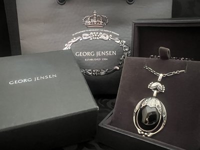 Georg Jensen #54B 2010年度寶石項鍊 原型設計 加大款 黑瑪瑙