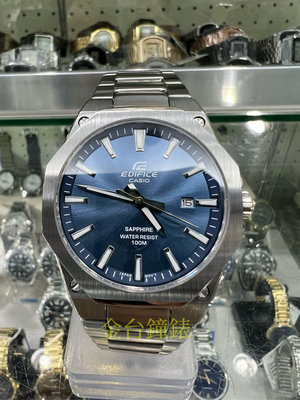 【金台鐘錶】CASIO卡西歐 EDIFICE 防水輕薄 EFR-S108D-2A (八角) (藍寶石玻璃) 不鏽鋼錶帶