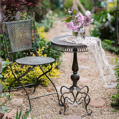 歐式復古鐵藝庭院桌椅咖啡桌網紅休閑花園露臺戶外庭院裝飾