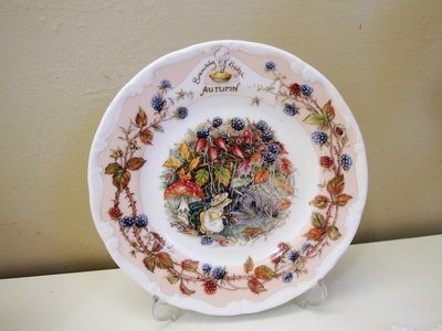 紫丁香歐陸古物雜貨♥英國royal doulton老鼠搬家之秋天骨瓷飾品盤.點心盤 一個(含原裝盒子)