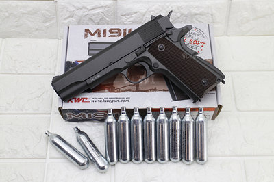[01] KWC M1911A1 手槍 CO2槍 + CO2小鋼瓶 KCB76AH ( BB槍玩具槍MEU短槍