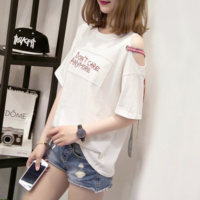 FINDSENSE G6 韓國時尚潮流 2019夏季新款大尺碼大版短袖圓領T恤短袖寬鬆T恤女