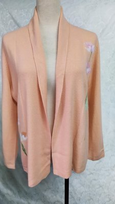 全新吊牌專櫃品牌 MONTE KASHMIR 100% cashmere 喀什米爾厚織  粉橘 毛衣 罩衫外套~B662
