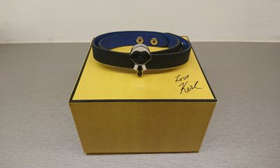 [全新現貨-SALE!] FENDI 老佛爺 雙色皮革 手環 (Karlito)