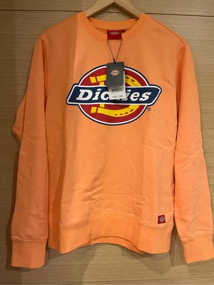 全新 Dickies 粉橘色 秋冬 大學T