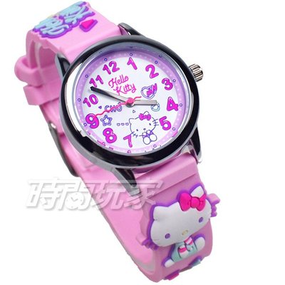 HELLO KITTY 凱蒂貓 甜心夢鄉 俏麗腕錶 立體矽膠錶帶 粉紅色 女錶 KT075LWPP【時間玩家】