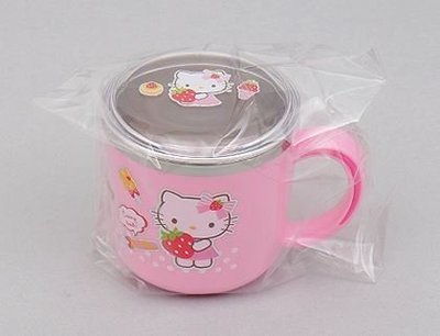 Hello Kitty 不鏽鋼水杯(附蓋)隔熱設計 304不鏽鋼防滑杯 馬克杯 學習杯 255ml