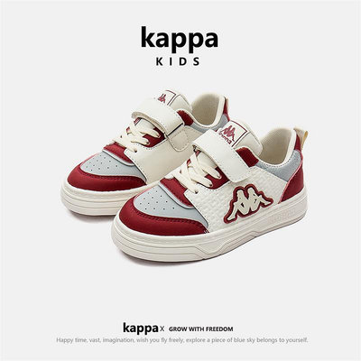 kappa卡帕童鞋兒童板鞋低幫運動鞋2024春新款男女童龍年紅色鞋子
