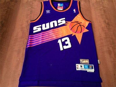 NBA球衣James Rondo Garnett Kobe Curry太陽隊#13 纳什 經典復古以紫色 極品網眼
