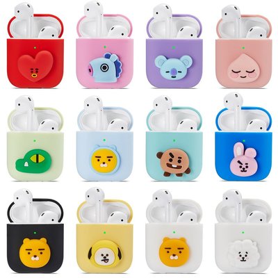 日韓風蘋果Airpods Pro 1/2代通用耳機套 kakao friends bts21 可愛卡通硅膠耳機保護套-極巧