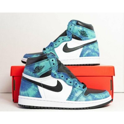 【正品】Nike Air Jordan 1 OG Tie-Dye 渲染 白藍 CD0461-100潮鞋