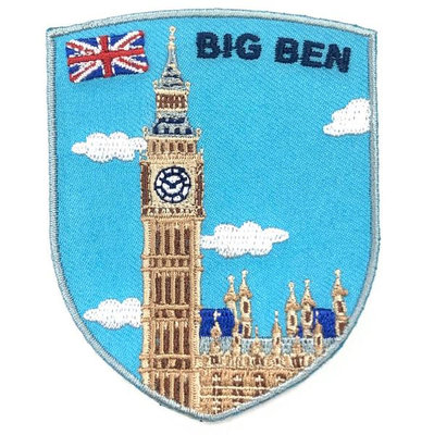 【A-ONE】英國倫敦 大笨鐘 Big Ben 地標刺繡布章 貼布 布標 燙貼 徽章 肩章 識別章 背包貼NO.385