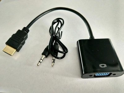 HDMI轉VGA + Audio 立體雙聲輸出 HDMI轉D-Sub轉接器 電腦螢幕 支援1080p 電腦 電視盒