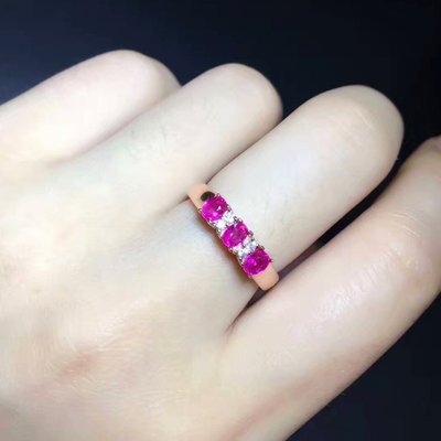 【紅寶石戒指】天然紅寶石戒指 濃豔透亮粉紅色