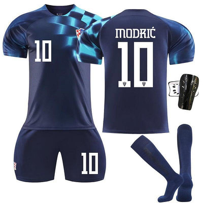 【現貨】2223克羅埃西亞客場世界盃款10號莫德裡奇足球服套裝球衣帶原版襪子