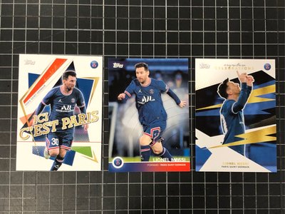 2021-22 Topps Paris Saint-Germain 隊卡 Lionel Messi 3張