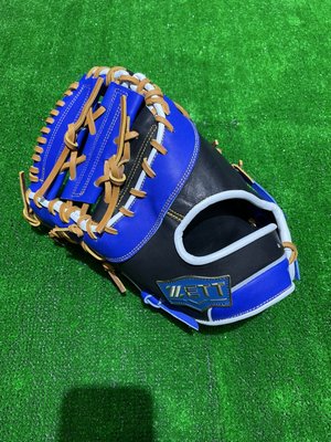 棒球世界全新ZETTA級硬式牛皮棒球一壘手手套藍黑配色特價一壘手反手用