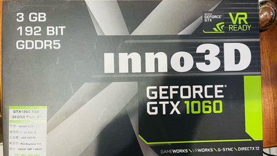 Inno3D GTX1060 3G DDR5顯示卡（需接6pin電源）