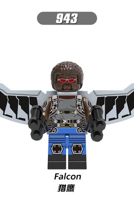 【積木班長】943 獵鷹 黑色版 復仇者聯盟 3 超級英雄 人偶 欣宏 袋裝/相容 樂高 LEGO 積木