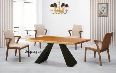 【設計私生活】柯林6尺實木自然邊工業風餐桌(免運費)A系列119W