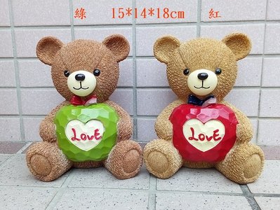 【浪漫349】特價出清 紅蘋果 或 綠蘋果 love 愛心 蘋果熊小熊撲滿存錢筒單個價 波麗材質