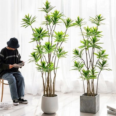 【熱銷精選】北歐ins風網紅仿真百合竹落地植物盆栽室內大型裝飾擺件樹假綠植