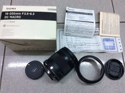 保固一年]【高雄明豐] 公司貨Sigma 18-200mm F3.5-6.3 C板 for Nikon 旅遊鏡 便宜賣