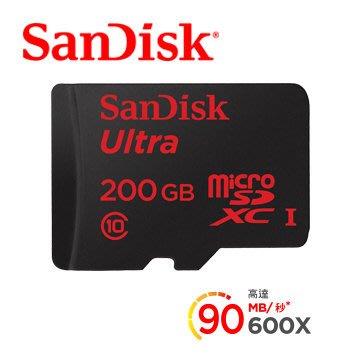 【捷修電腦。士林】SanDisk Ultra microSD UHS-I 200GB 記憶卡 (公司貨)  $ 3399