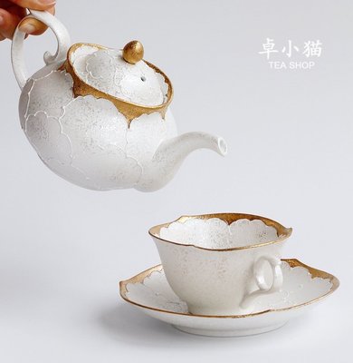 現貨熱銷-日本制進口有田燒文山窯 珍珠白牡丹茶壺下午茶壺泡茶壺煎茶道具