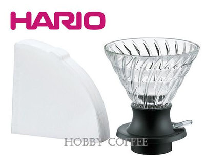 【豐原哈比店面經營】日本製造 HARIO V60 SSD-360-B 浸漬式聰明濾杯組 玻璃聰明濾杯 1-4人份-附100入濾紙