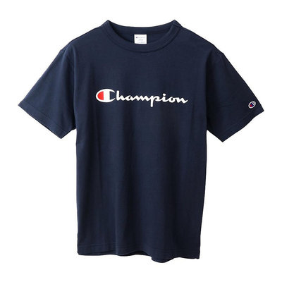 Champion Basic Logo短Tee 大LOGO 棉質 中性T恤 深藍 KAORCER C3-P302-370