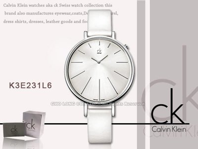 CASIO手錶專賣店 國隆 CK 手錶 Calvin Klein 瑞士_K3E236L6_K3E231L6_耀眼白金奢華名伶腕錶_保固發票