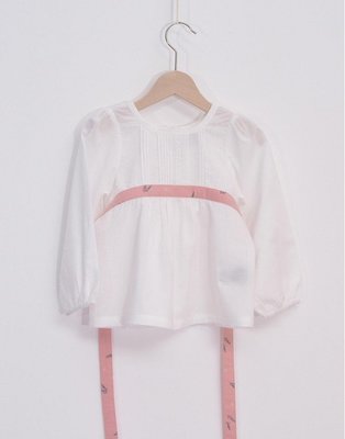 [全新法國購回]La Quene du Chat法國有機棉白色腰間綁帶上衣+粉紅色可愛蓬裙成套出售 4Y 小QQ 偷比