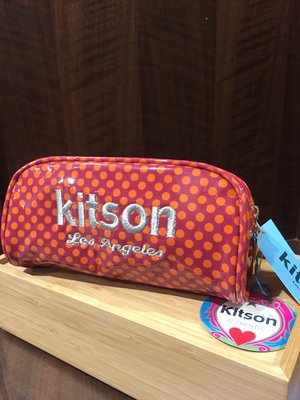 KITSON水玉點點刺繡logo化妝包（全新）～～免運