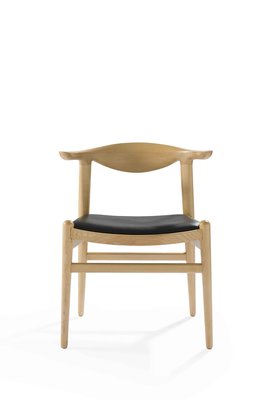 【Plusretro】餐椅 現貨-北歐經典椅 山毛櫸(beech)/皮革 牛角椅 扶手椅