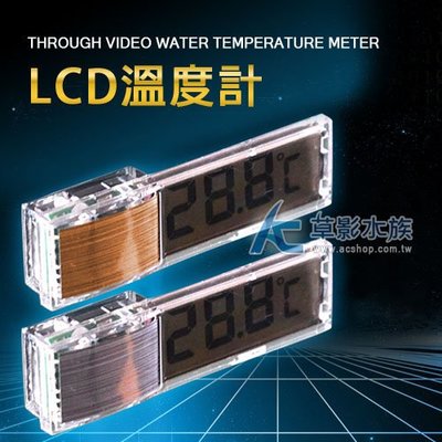 【AC草影】缸外型 LCD鏡面 溫度計（金）【一個】數字溫度計 水族溫控 魚缸 監控顯示器