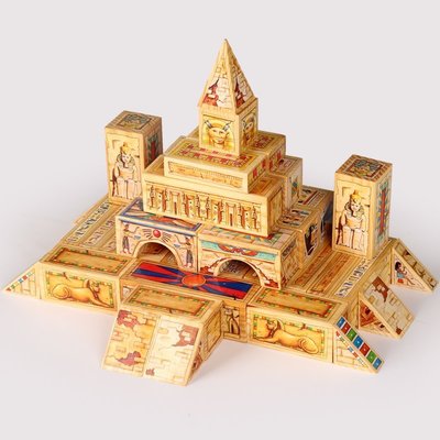 95折免運上新玩具 古埃及法老金字塔國王城堡建筑積木故宮太和殿益智拼裝木質模型