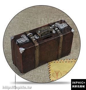 INPHIC-美式復古做舊樹脂工藝品擺件相機電話機縫紉機售賣機裝飾道具-紅色迷你手提箱_S2787C