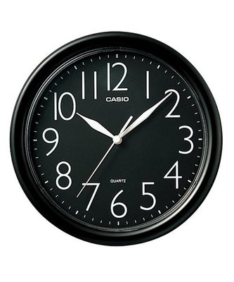 CASIO卡西歐簡潔大方的三針-時、分、秒針設計 圓形掛鐘  (IQ-01-1)