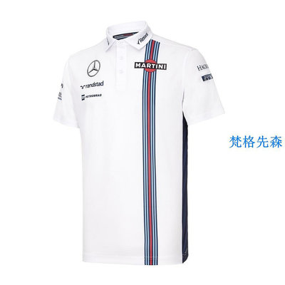 F1威廉姆斯車隊Williams賽車服短袖POLO衫體T恤汽車賓士工作衣服