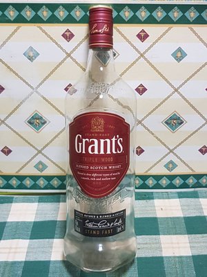 玻璃空酒瓶 格蘭三桶調和威士忌 Grant's Triple Wood Blended Scotch Whisky