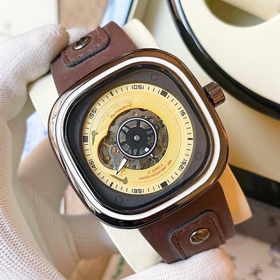 （老錶現）實照 星期五系列男士機械錶 經典鏤空機械鏡面 矽膠錶帶 全自動機械手錶 男士手錶