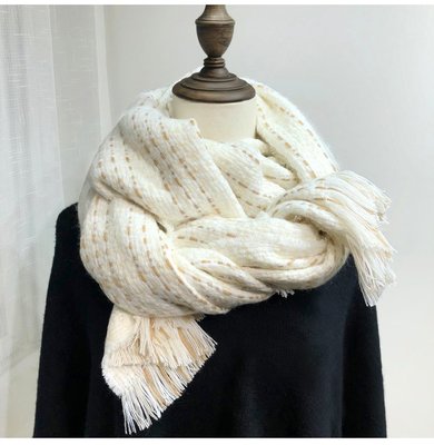 Classy key日本設計師聯名款時髦編織風格仿羊絨圍巾女冬披肩兩用