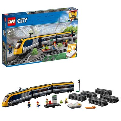 熱銷 LEGO  CITY系列60197 客運火車小顆粒積木賽車模型拼插世界可開發票