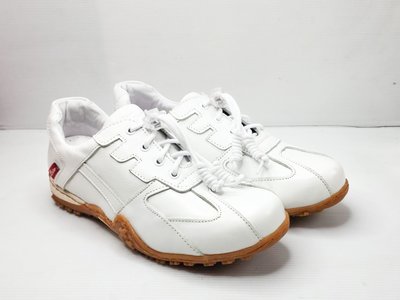 零碼鞋 6號 Zobr 路豹 牛皮氣墊休閒鞋 B0909  白色  特價:990元 B系列  小白鞋