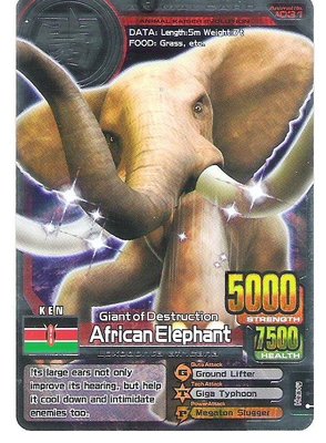 2007-2008 百獸大戰 英文版 第7彈  銀卡  African Elephant  非洲象 (A031)
